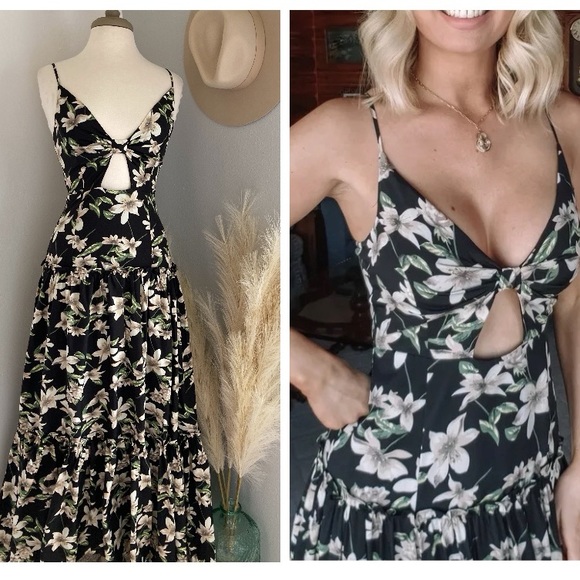❤️ Lulus Blooms of Paradise Black Floral Print Sleeveless Maxi Dress! - Picture 5 of 13